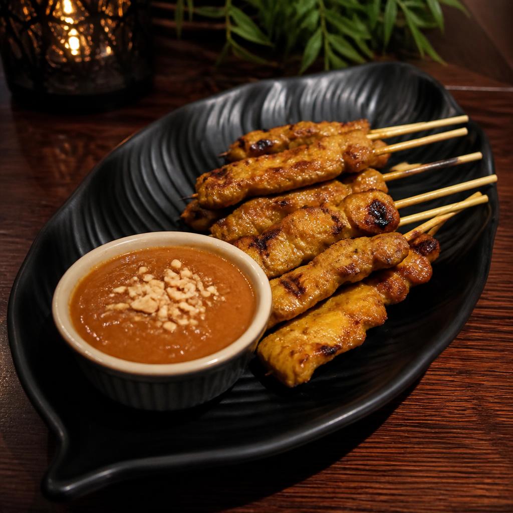 Satay with peanut sauce